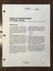 Embraer EMB-120 Brasilia Mode S Transponder System Training Manual